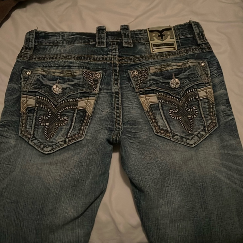 Selling rock revival jeans for 150. First come first serve